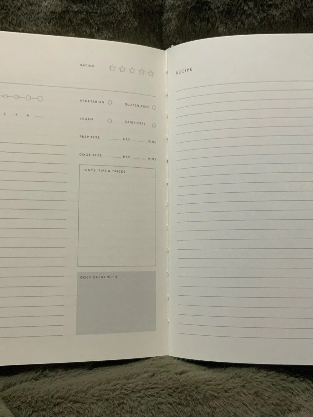 NWT Papier Eat Well Recipe Journal in Dusty Sage
